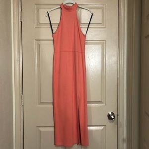 FOREVER 21 coral peach halter knit dress